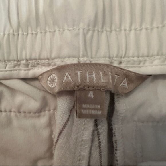 Athleta Linen Striped Bali Crop Pants Size 4 - Picture 4 of 7